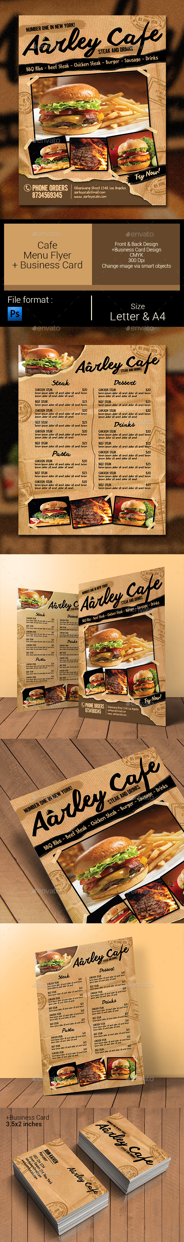 Cafe Menu Flyer + Business Card