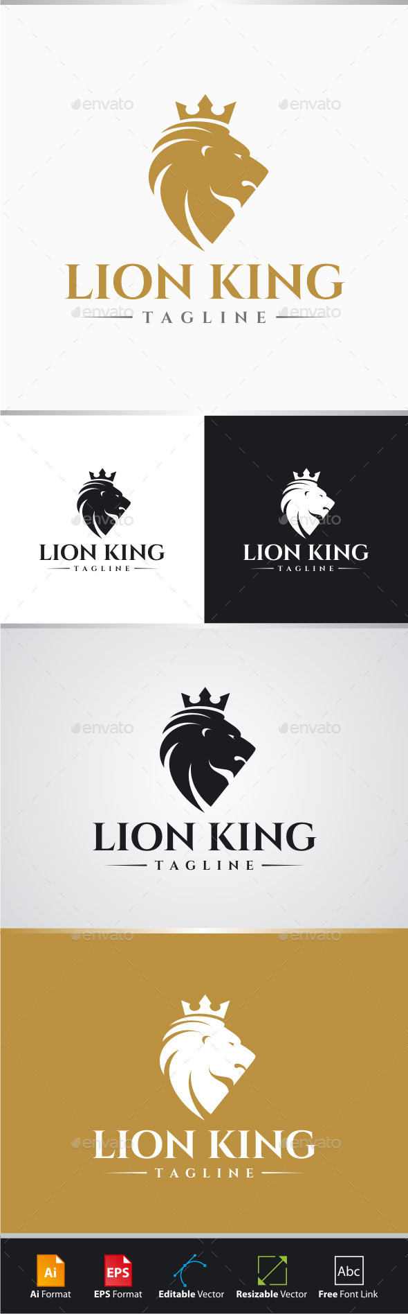GraphicRiver Lion King Logo 11330892 GraphicRiver Lion King Logo 11330892