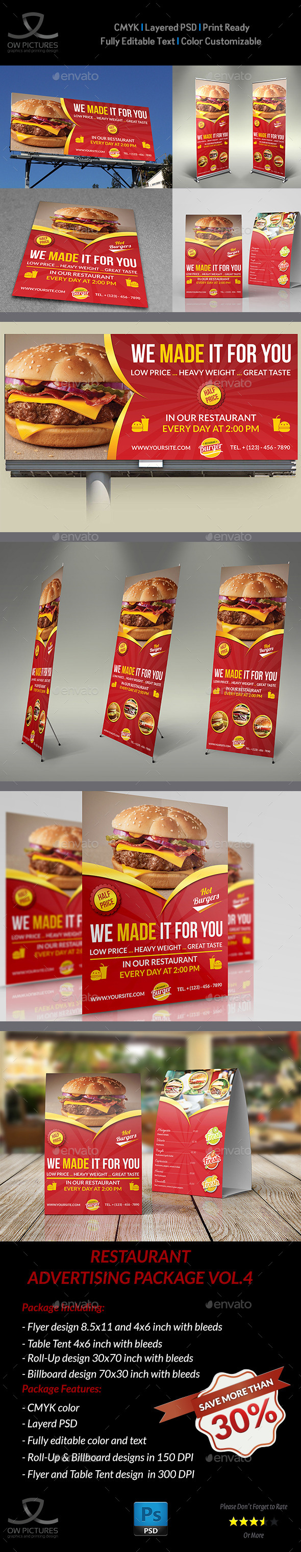 GraphicRiver Restaurant Advertising Bundle Vol.4 11331402 GraphicRiver Restaurant Advertising Bundle Vol.4 11331402