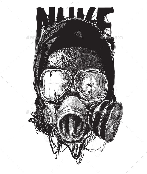 GraphicRiver Black and White Gas Mask 11334301 GraphicRiver Black and White Gas Mask 11334301