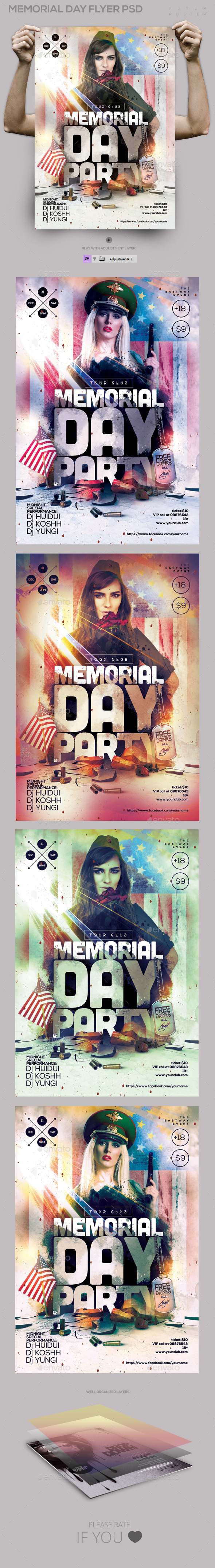 GraphicRiver Memorial Day Flyer PSD Template 11334350 GraphicRiver Memorial Day Flyer PSD Template 11334350
