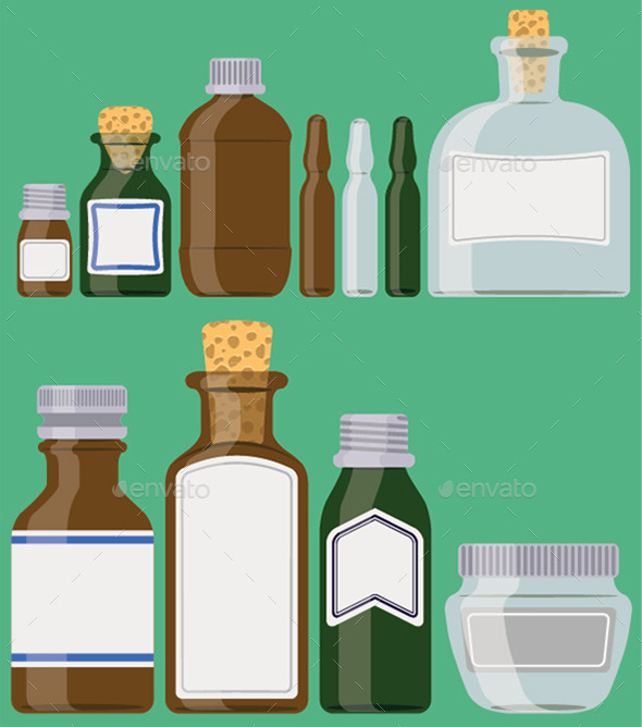 GraphicRiver Bottles Set Medicine Containers 11335411 GraphicRiver Bottles Set Medicine Containers 11335411