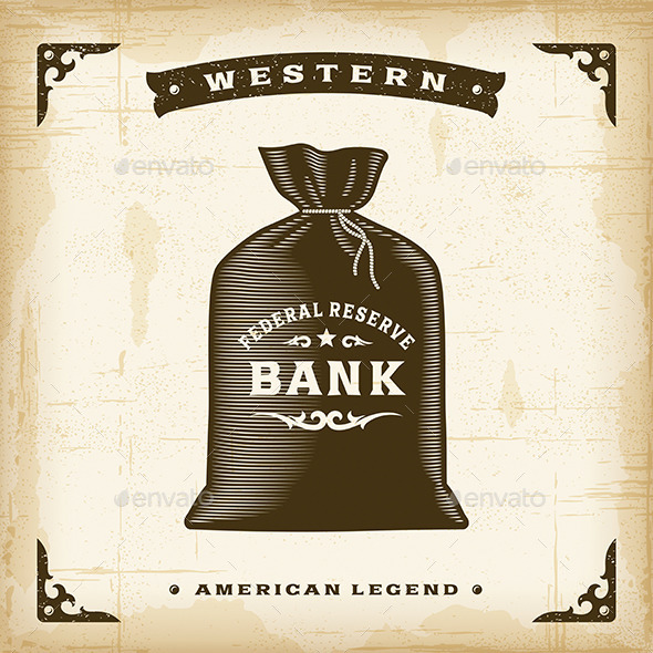 GraphicRiver Vintage Western Money Bag 11336159 GraphicRiver Vintage Western Money Bag 11336159