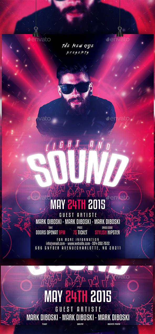 GraphicRiver Light And Sound Flyer Template 11336328 GraphicRiver Light And Sound Flyer Template 11336328