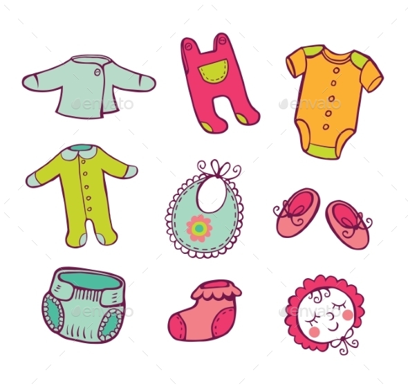 GraphicRiver Infant Clothes Icon Set 11336381 GraphicRiver Infant Clothes Icon Set 11336381