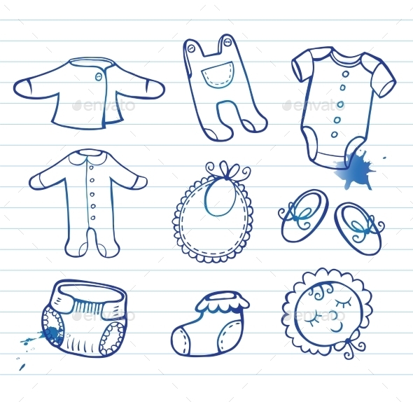 GraphicRiver Infant Clothes Icon Set 11336382 GraphicRiver Infant Clothes Icon Set 11336382