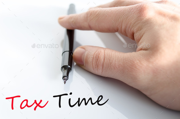 Pen in the hand tax time concept (Misc) Photo Download