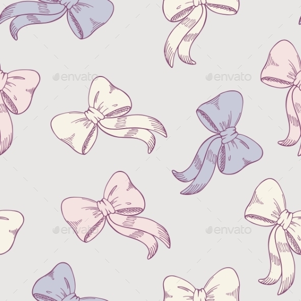 Seamless Pattern with Sketched Bows (Patterns)