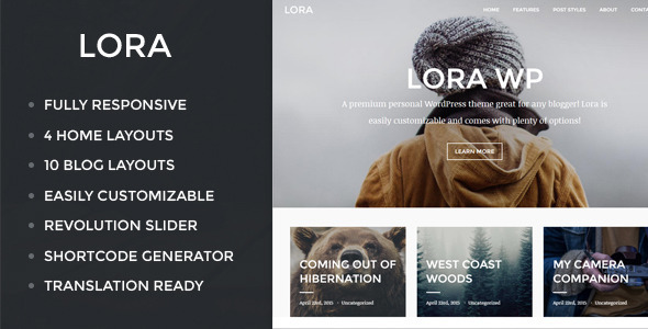 ThemeForest Lora Responsive WordPress Blog Theme 11139083 ThemeForest Lora Responsive WordPress Blog Theme 11139083