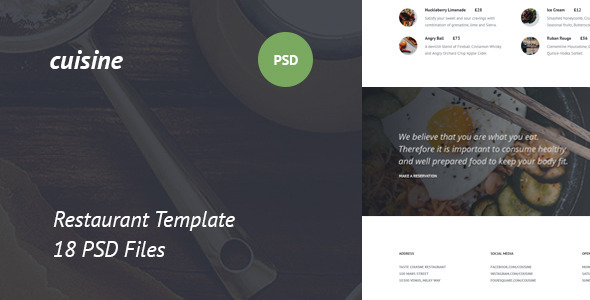 Cuisine - Restaurant PSD Template