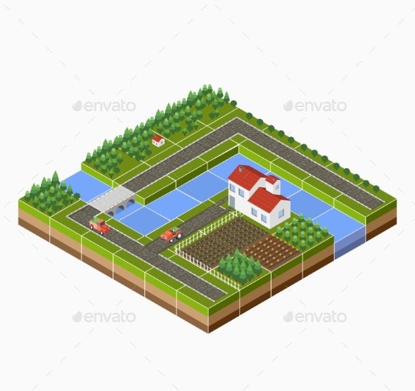 GraphicRiver Isometric Landscape 11342077 GraphicRiver Isometric Landscape 11342077