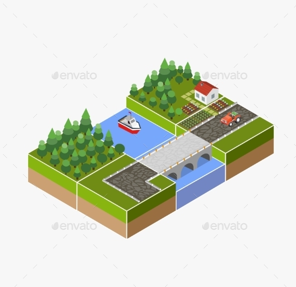 GraphicRiver Countryside Farm 11342083 GraphicRiver Countryside Farm 11342083