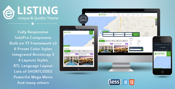 eListing - Responsive Real Estate Joomla Template