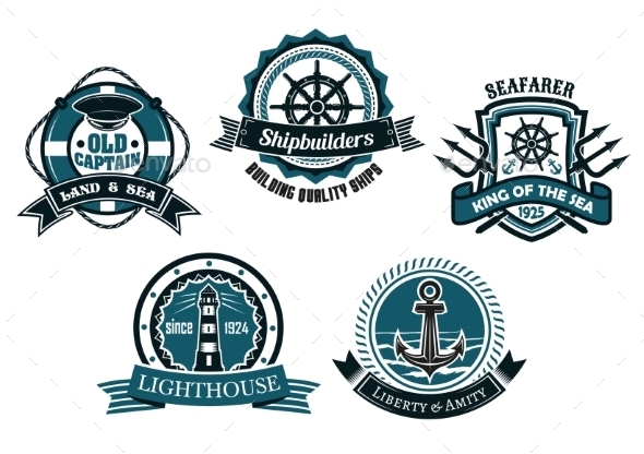 GraphicRiver Nautical Themed Emblems and Badges 11342287 GraphicRiver Nautical Themed Emblems and Badges 11342287