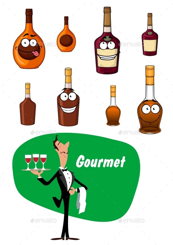 GraphicRiver Wine Steward and Alcoholic Drinks Collection 11342440 GraphicRiver Wine Steward and Alcoholic Drinks Collection 11342440