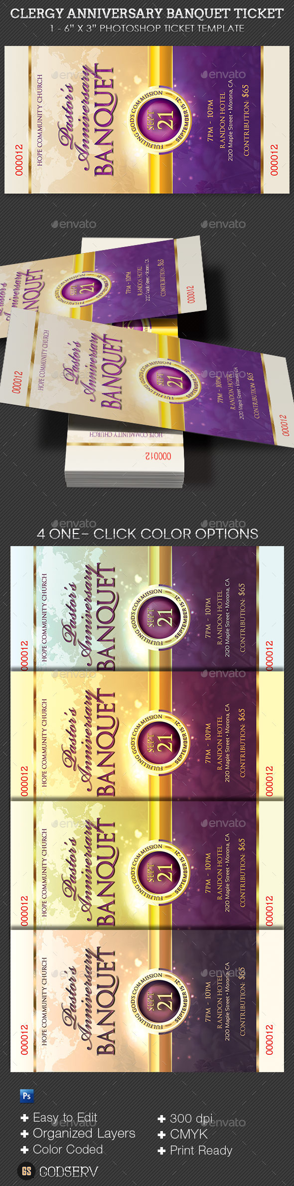 GraphicRiver Clergy Anniversary Banquet Ticket Template 11345560 GraphicRiver Clergy Anniversary Banquet Ticket Template 11345560