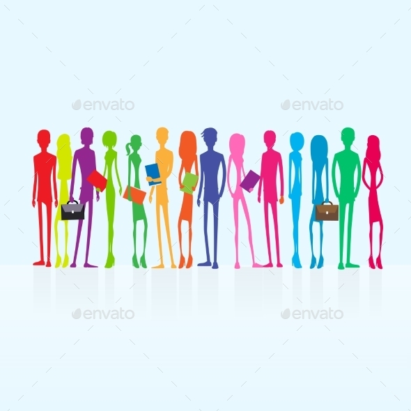 GraphicRiver Group Of Colorful Business People Students 11349984 GraphicRiver Group Of Colorful Business People Students 11349984