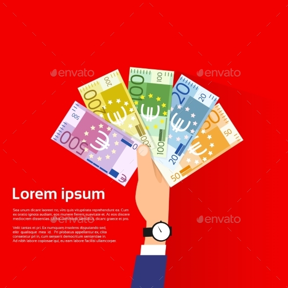GraphicRiver Hand Hold Euro Banknote Pack Flat Design 11349991 GraphicRiver Hand Hold Euro Banknote Pack Flat Design 11349991