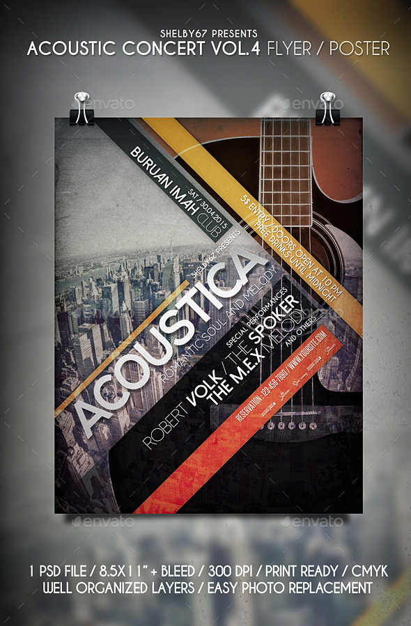 GraphicRiver Acoustic Concert Flyer Vol.4 11350037 GraphicRiver Acoustic Concert Flyer Vol.4 11350037