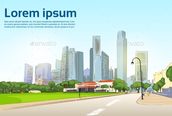GraphicRiver Road To Modern City View Skyscraper Cityscape 11350208 GraphicRiver Road To Modern City View Skyscraper Cityscape 11350208