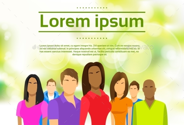 GraphicRiver Group Of People With Copy Space Students Flat 11350226 GraphicRiver Group Of People With Copy Space Students Flat 11350226
