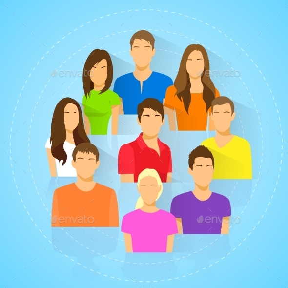 GraphicRiver Diverse Group Of People Icon Avatar Man And Woman 11350277 GraphicRiver Diverse Group Of People Icon Avatar Man And Woman 11350277