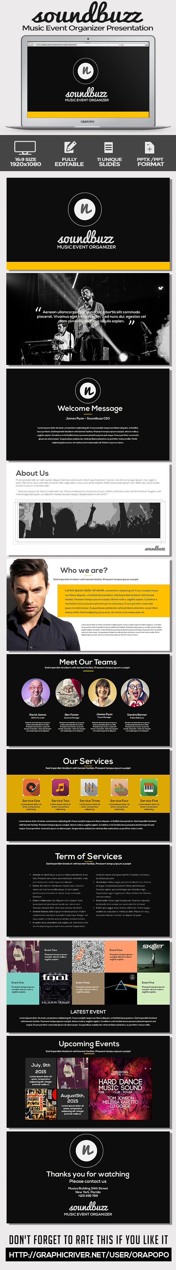 GraphicRiver SoundBuzz Music Event Organizer Presentation 11296369 GraphicRiver SoundBuzz Music Event Organizer Presentation 11296369
