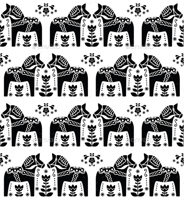GraphicRiver Swedish Dala or Daleclarian Horse Seamless Pattern 11353008 GraphicRiver Swedish Dala or Daleclarian Horse Seamless Pattern 11353008