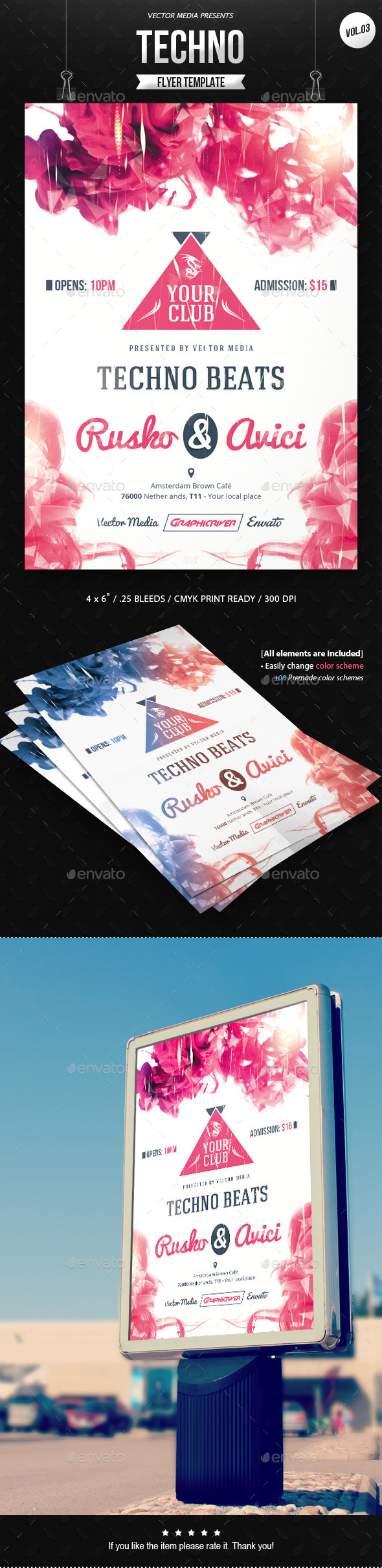 Techno - Flyer [Vol.3] (Clubs & Parties)