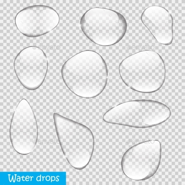 GraphicRiver Realistic Water Drops Set On Transparent 11357693 GraphicRiver Realistic Water Drops Set On Transparent 11357693