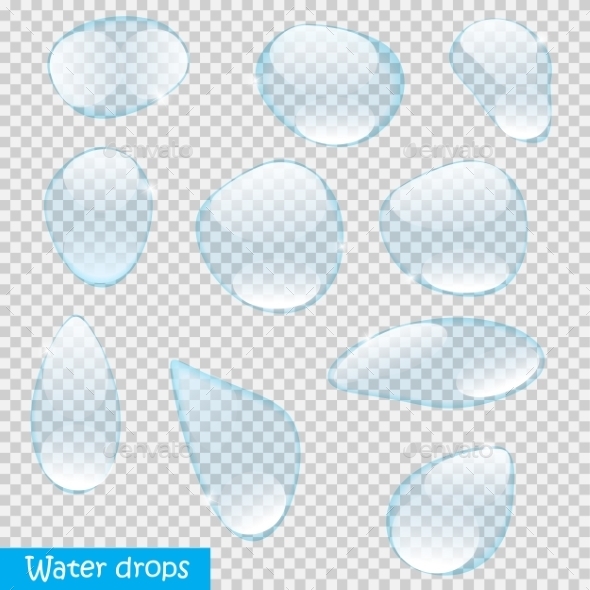 GraphicRiver Realistic Water Drops Set On Transparent 11357738 GraphicRiver Realistic Water Drops Set On Transparent 11357738