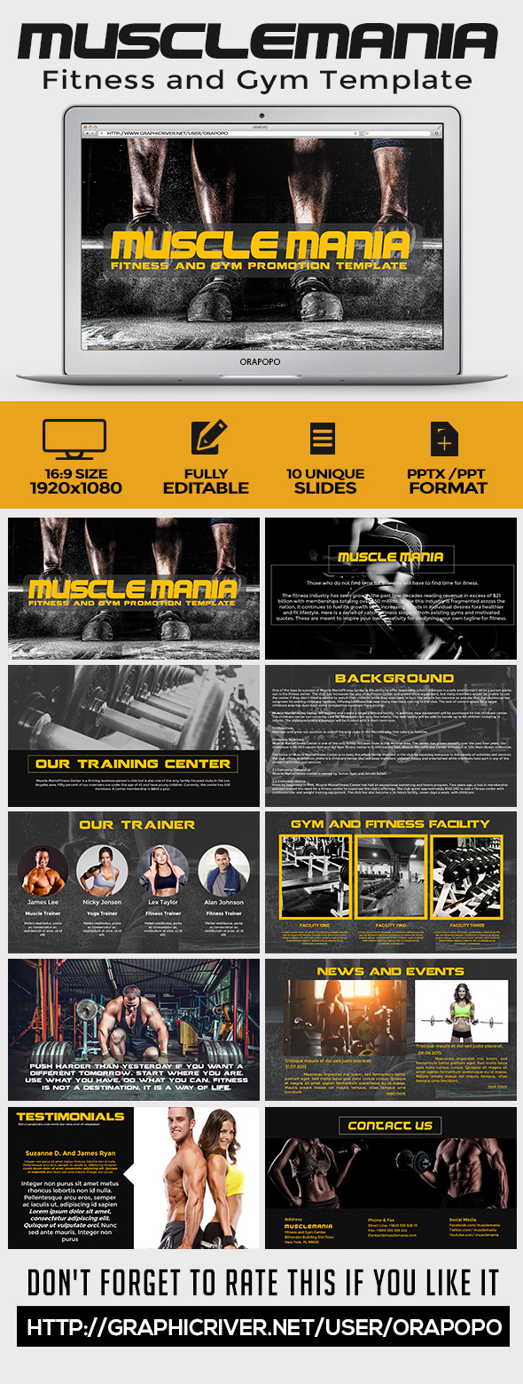 GraphicRiver Muscle Mania Fitness and Gym Template 11358429 GraphicRiver Muscle Mania Fitness and Gym Template 11358429