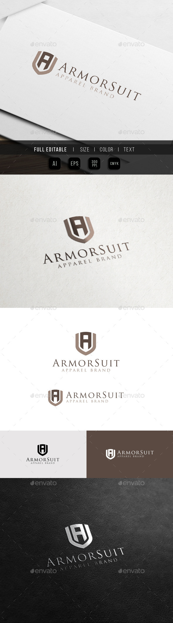 GraphicRiver Armor Suit Fashion Apparel A logo 11358840 GraphicRiver Armor Suit Fashion Apparel A logo 11358840
