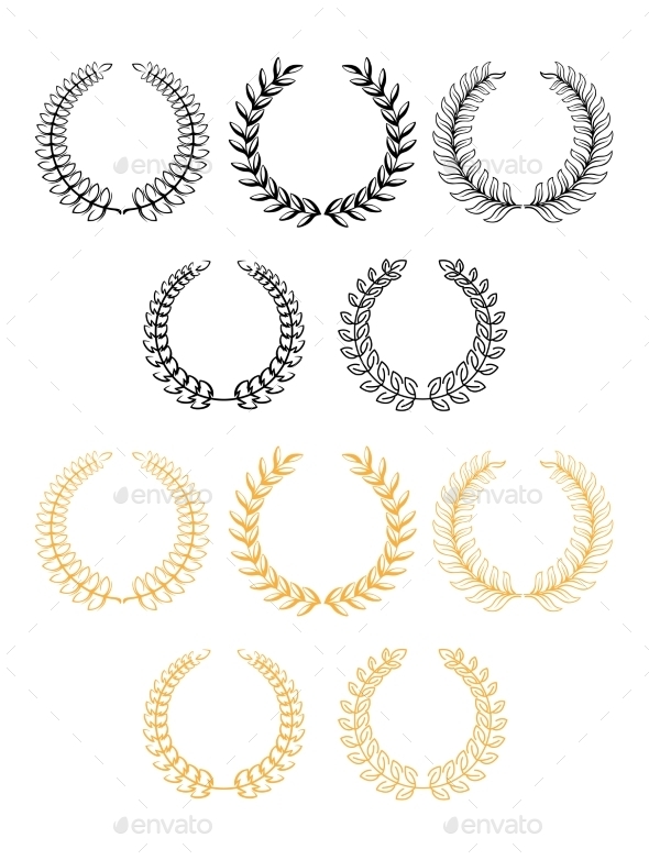 GraphicRiver Laurel Wreaths In Two Color Variants 11360945 GraphicRiver Laurel Wreaths In Two Color Variants 11360945