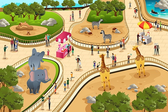 GraphicRiver Scene in a Zoo 11361007 GraphicRiver Scene in a Zoo 11361007