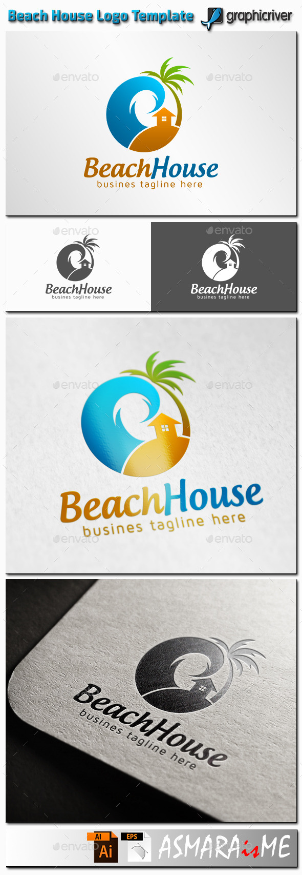 GraphicRiver Beach House Logo 11361080 GraphicRiver Beach House Logo 11361080