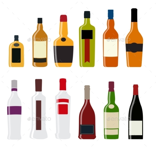 GraphicRiver Illustration of Alcohol Bottle Silhouettes 11361266 GraphicRiver Illustration of Alcohol Bottle Silhouettes 11361266