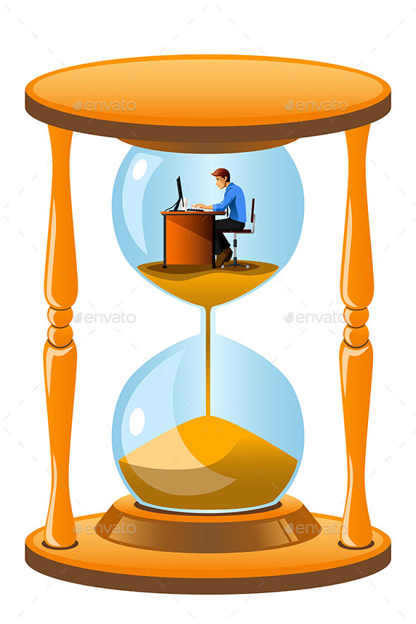 GraphicRiver Office Worker Inside an Hourglass 11362246 GraphicRiver Office Worker Inside an Hourglass 11362246
