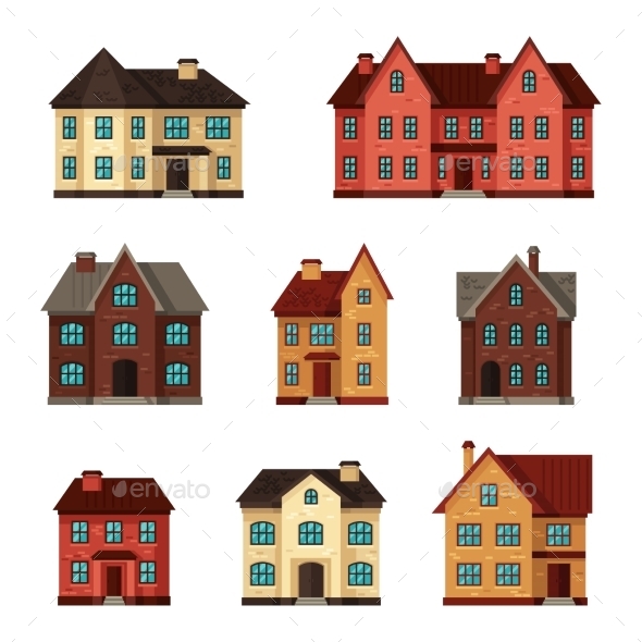 GraphicRiver Town Icon Set of Cottages and Houses 11362556 GraphicRiver Town Icon Set of Cottages and Houses 11362556