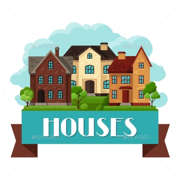 GraphicRiver Town Background Design with Cottages and Houses 11362559 GraphicRiver Town Background Design with Cottages and Houses 11362559