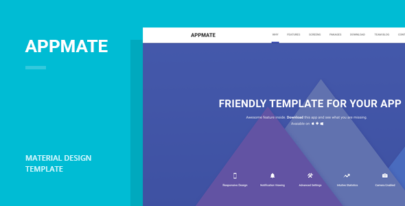 Appmate - Material Design App Landing Template