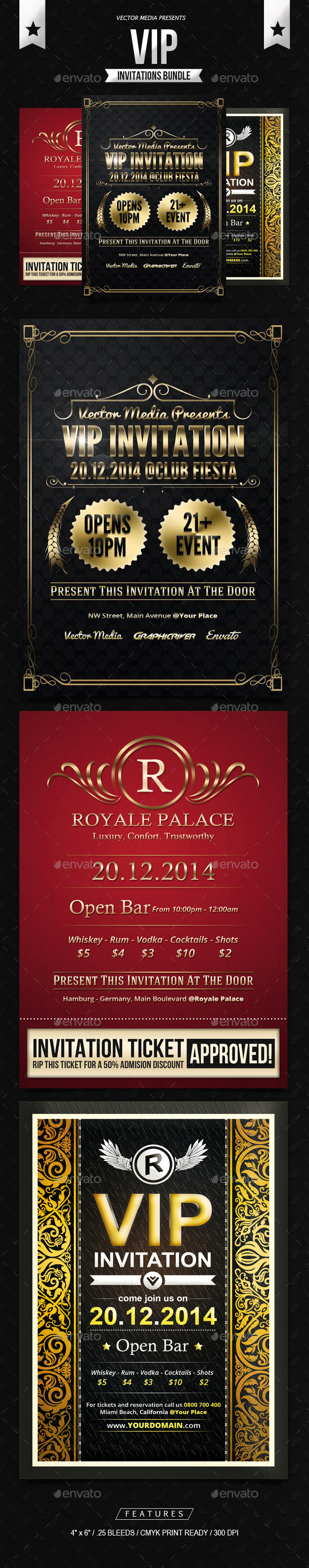 GraphicRiver VIP Invitations Bundle 11362742 GraphicRiver VIP Invitations Bundle 11362742