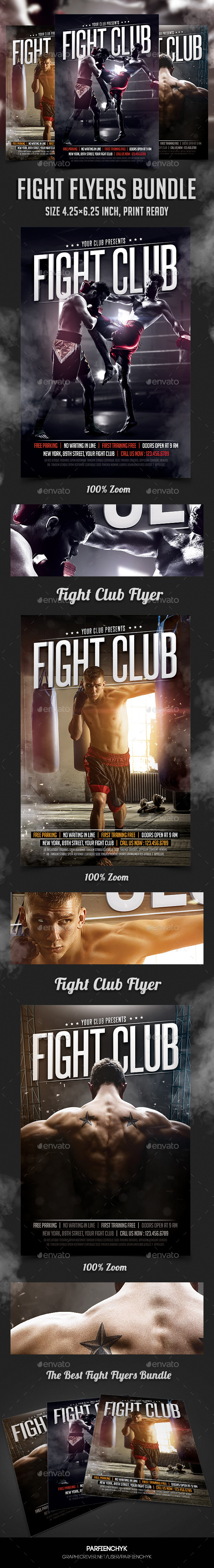 GraphicRiver Fight Club Flyers Bundle 11363288 GraphicRiver Fight Club Flyers Bundle 11363288