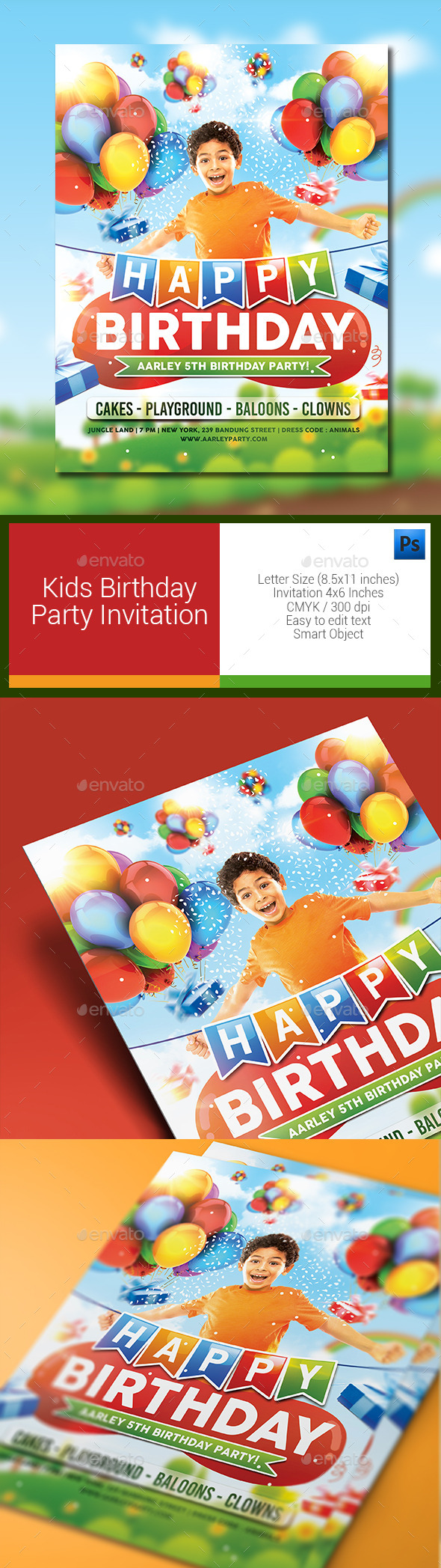 GraphicRiver Kids Birthday Party Invitation 11363549 GraphicRiver Kids Birthday Party Invitation 11363549
