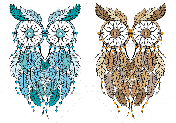 GraphicRiver Dream Catcher Owl 11365395 GraphicRiver Dream Catcher Owl 11365395