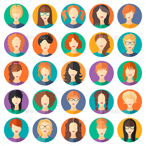 GraphicRiver Set of Girls in Modern Flat Design 11365436 GraphicRiver Set of Girls in Modern Flat Design 11365436