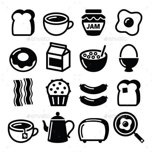 GraphicRiver Breakfast Food Icons Set 11367010 GraphicRiver Breakfast Food Icons Set 11367010