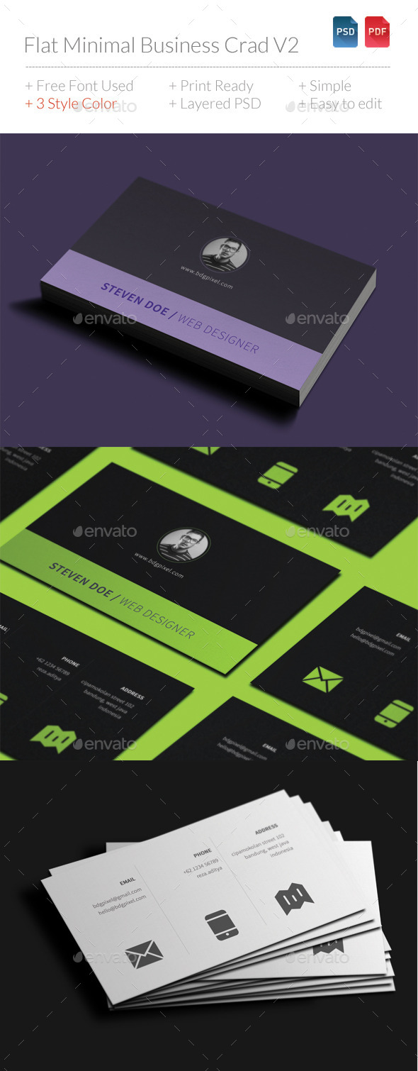 GraphicRiver Flat Minimal Business Card V2 11367037 GraphicRiver Flat Minimal Business Card V2 11367037