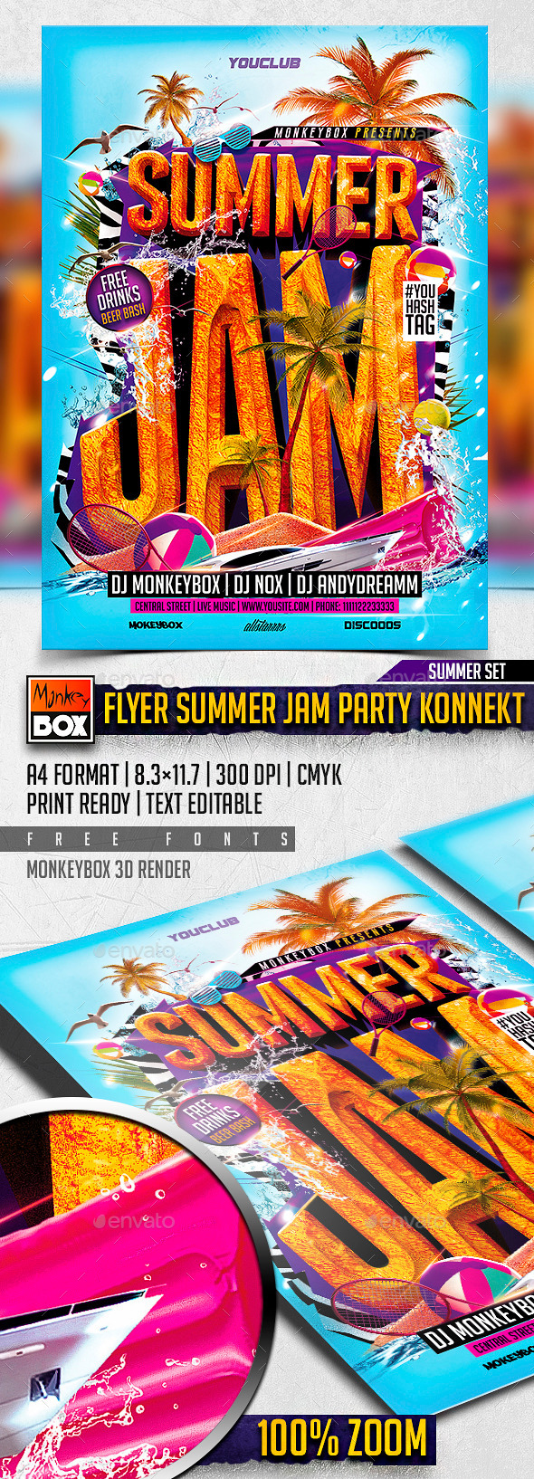 GraphicRiver Flyer Summer Jam Party Konnekt 11367707 GraphicRiver Flyer Summer Jam Party Konnekt 11367707