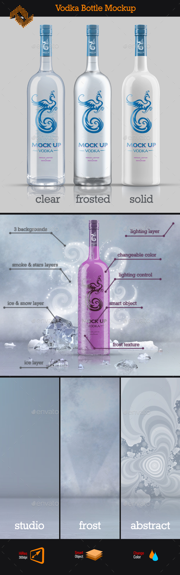 Vodka Bottle Mockup